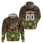 Personalised Wests Tigers Rugby Christmas Hoodie Santa Rugby Mascot - Pine Wreath Festive