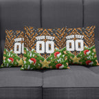 Personalised Wests Tigers Rugby Christmas Pillow Cover Santa Rugby Mascot - Pine Wreath Festive