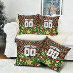 Personalised Wests Tigers Rugby Christmas Pillow Cover Santa Rugby Mascot - Pine Wreath Festive