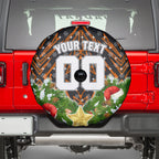 Personalised Wests Tigers Rugby Christmas Spare Tire Cover Santa Rugby Mascot - Pine Wreath Festive