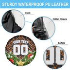 Personalised Wests Tigers Rugby Christmas Spare Tire Cover Santa Rugby Mascot - Pine Wreath Festive
