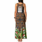 Personalised Wests Tigers Rugby Christmas Tank Maxi Dress Santa Rugby Mascot - Pine Wreath Festive