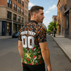 Personalised Wests Tigers Rugby Christmas Zipper Polo Shirt Santa Rugby Mascot - Pine Wreath Festive