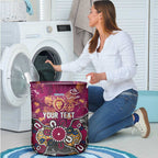 Personalized Brisbane Lions Laundry Basket Aboriginal Dot Painting Graffiti Style