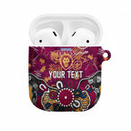 Personalized Brisbane Lions AirPods Case Aboriginal Dot Painting Graffiti Style
