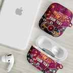 Personalized Brisbane Lions AirPods Case Aboriginal Dot Painting Graffiti Style