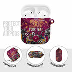 Personalized Brisbane Lions AirPods Case Aboriginal Dot Painting Graffiti Style