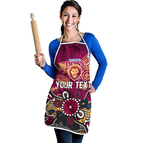 Personalized Brisbane Lions Apron Aboriginal Dot Painting Graffiti Style