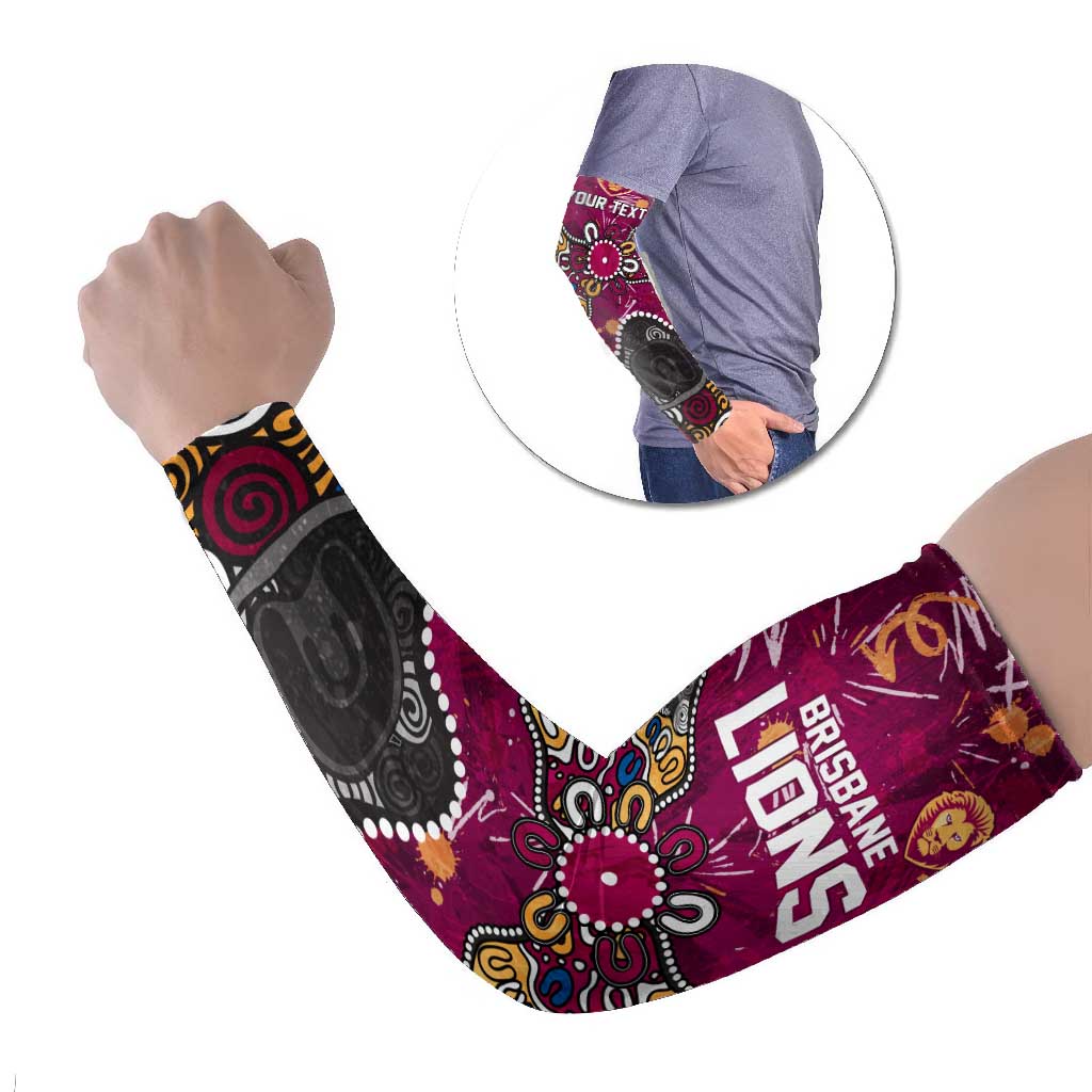 Personalized Brisbane Lions Arm Sleeves Aboriginal Dot Painting Graffiti Style