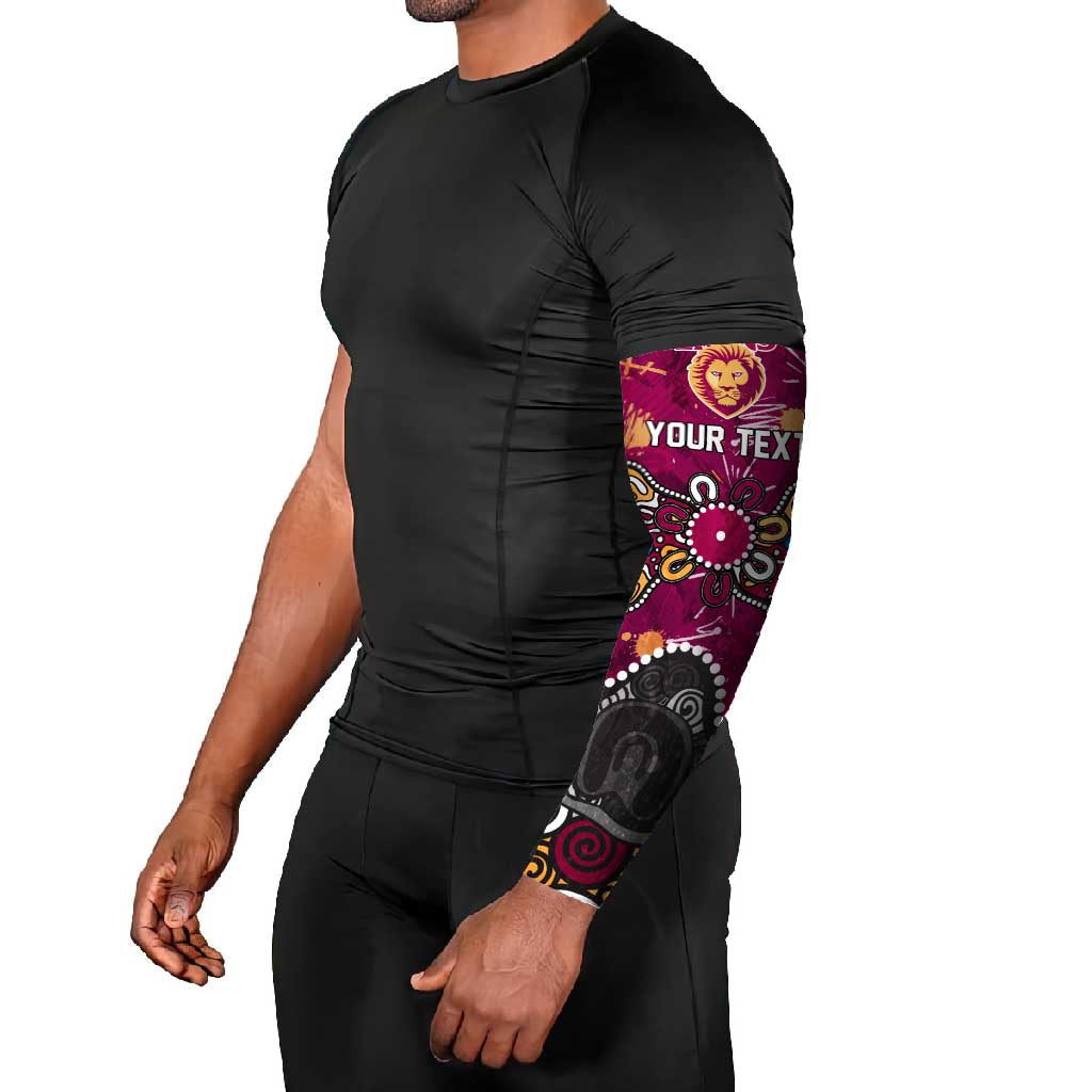 Personalized Brisbane Lions Arm Sleeves Aboriginal Dot Painting Graffiti Style