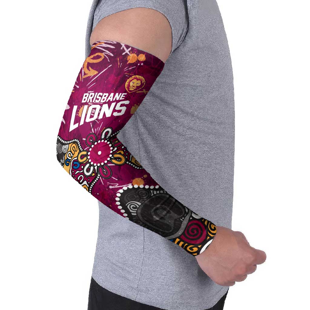 Personalized Brisbane Lions Arm Sleeves Aboriginal Dot Painting Graffiti Style