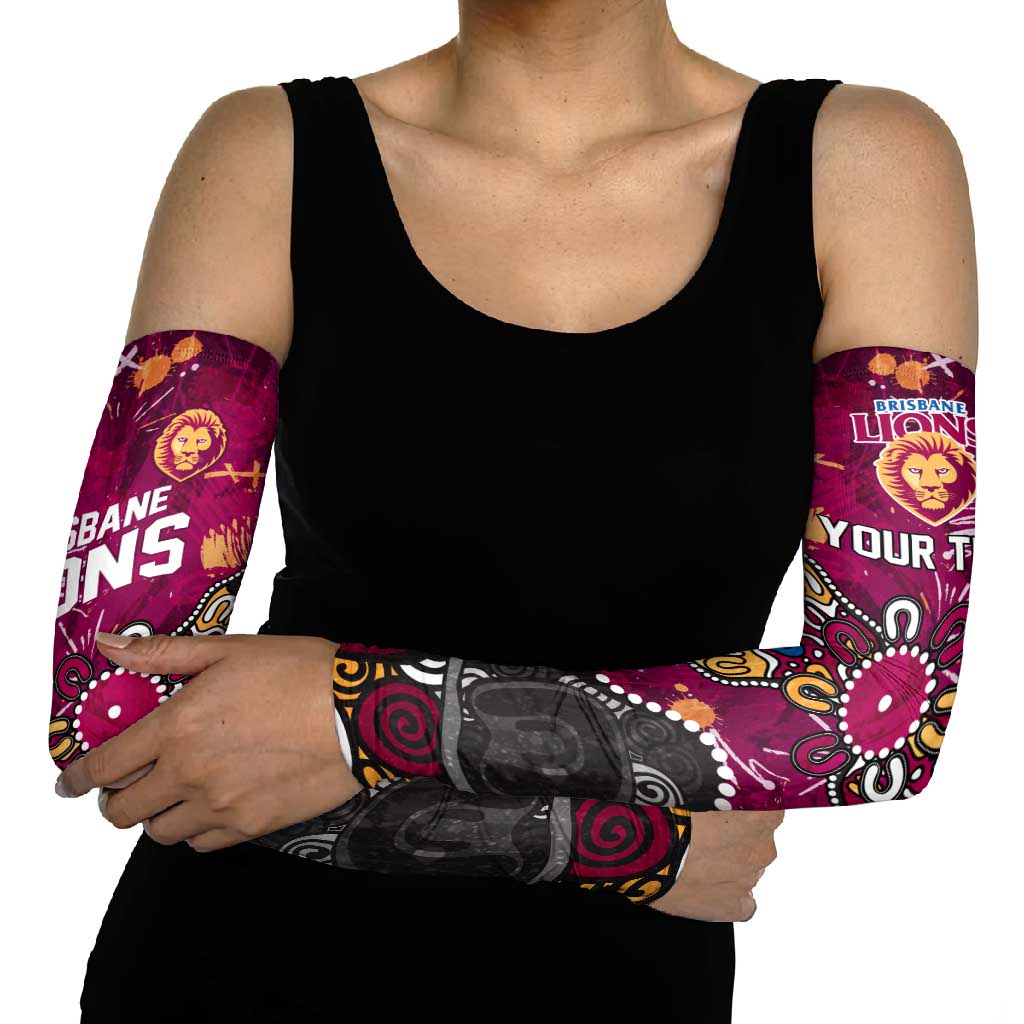 Personalized Brisbane Lions Arm Sleeves Aboriginal Dot Painting Graffiti Style