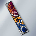 Personalized Brisbane Lions Auto Sun Shade Aboriginal Dot Painting Graffiti Style