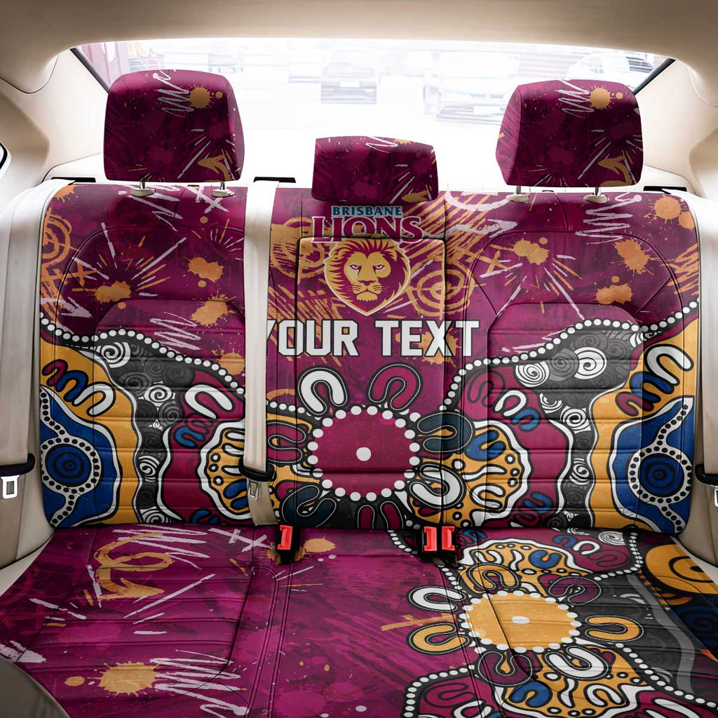 Personalized Brisbane Lions Back Car Seat Cover Aboriginal Dot Painting Graffiti Style