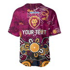 Personalized Brisbane Lions Baseball Jersey Aboriginal Dot Painting Graffiti Style