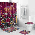 Personalized Brisbane Lions Bathroom Set Aboriginal Dot Painting Graffiti Style