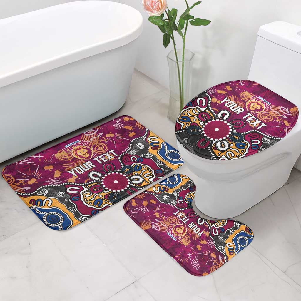 Personalized Brisbane Lions Bathroom Set Aboriginal Dot Painting Graffiti Style