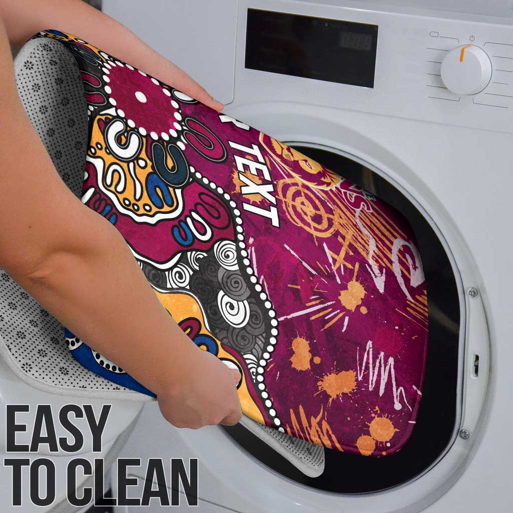 Personalized Brisbane Lions Bathroom Set Aboriginal Dot Painting Graffiti Style