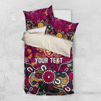 Personalized Brisbane Lions Bedding Set Aboriginal Dot Painting Graffiti Style
