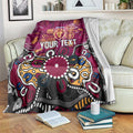 Personalized Brisbane Lions Blanket Aboriginal Dot Painting Graffiti Style