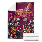 Personalized Brisbane Lions Blanket Aboriginal Dot Painting Graffiti Style
