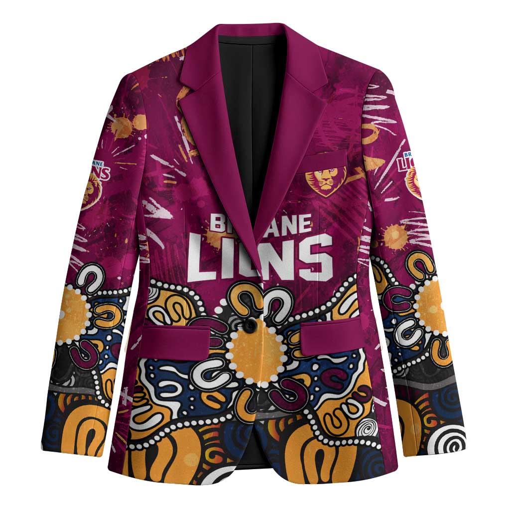 Personalized Brisbane Lions Blazer Aboriginal Dot Painting Graffiti Style
