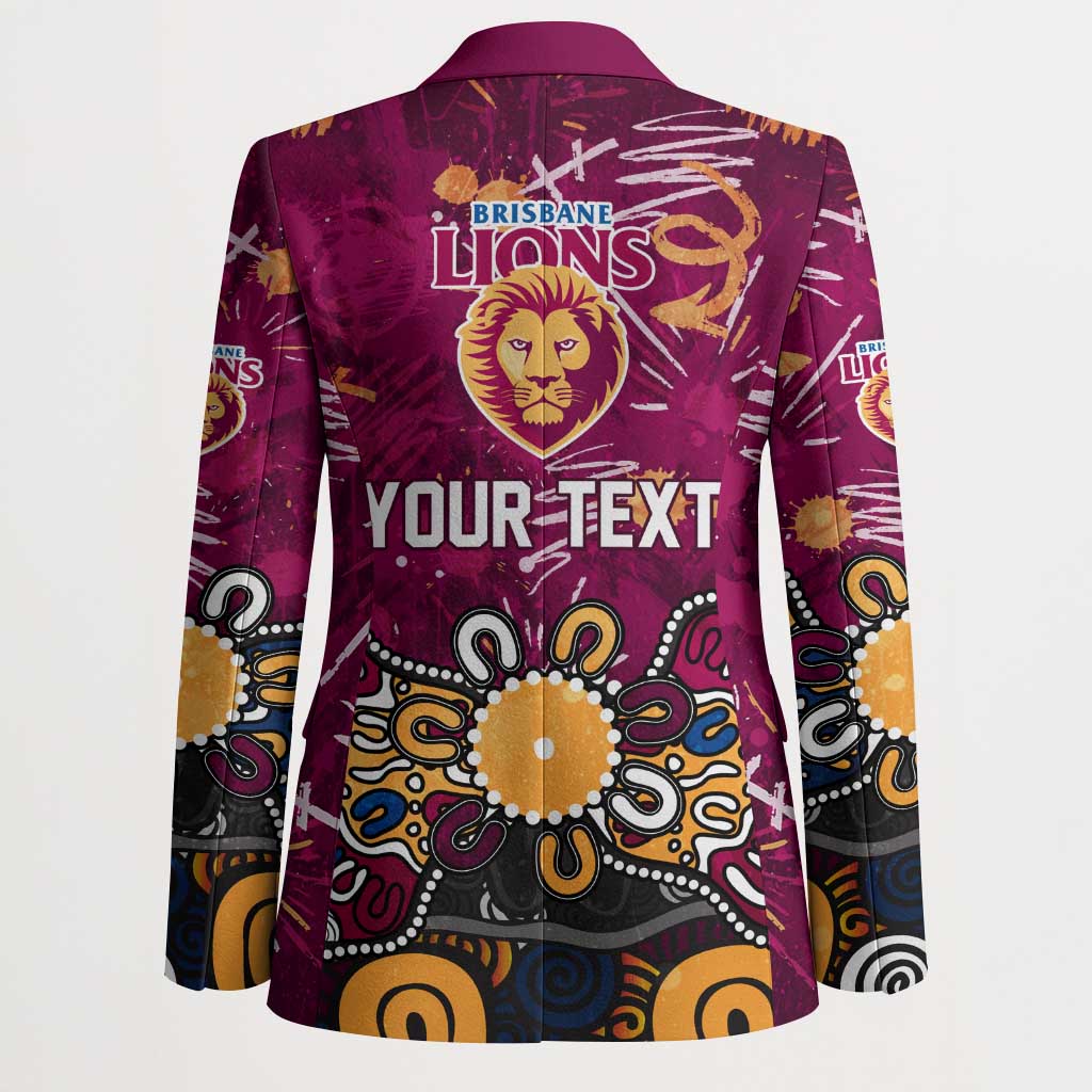 Personalized Brisbane Lions Blazer Aboriginal Dot Painting Graffiti Style
