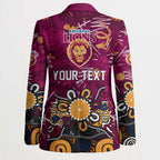 Personalized Brisbane Lions Blazer Aboriginal Dot Painting Graffiti Style