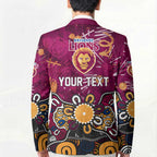 Personalized Brisbane Lions Blazer Aboriginal Dot Painting Graffiti Style