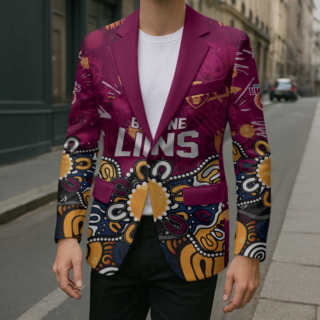 Personalized Brisbane Lions Blazer Aboriginal Dot Painting Graffiti Style