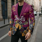 Personalized Brisbane Lions Blazer Aboriginal Dot Painting Graffiti Style