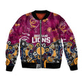 Personalized Brisbane Lions Bomber Jacket Aboriginal Dot Painting Graffiti Style