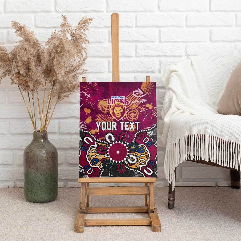 Personalized Brisbane Lions Canvas Wall Art Aboriginal Dot Painting Graffiti Style