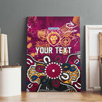 Personalized Brisbane Lions Canvas Wall Art Aboriginal Dot Painting Graffiti Style