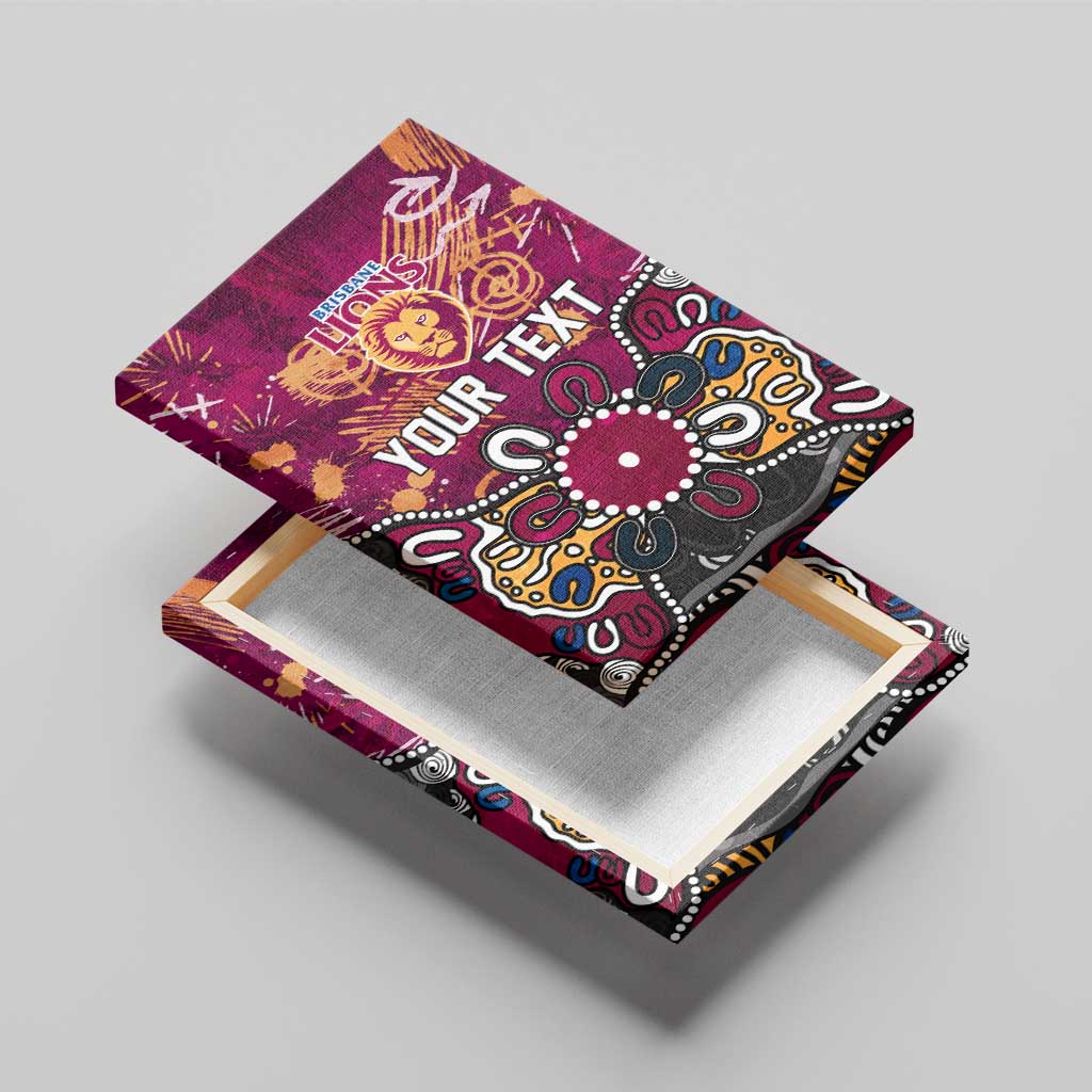 Personalized Brisbane Lions Canvas Wall Art Aboriginal Dot Painting Graffiti Style