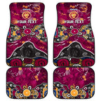 Personalized Brisbane Lions Car Mats Aboriginal Dot Painting Graffiti Style