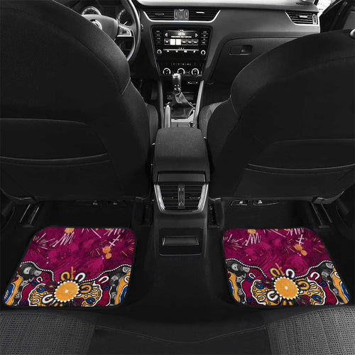 Personalized Brisbane Lions Car Mats Aboriginal Dot Painting Graffiti Style