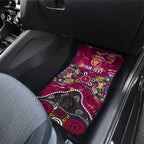 Personalized Brisbane Lions Car Mats Aboriginal Dot Painting Graffiti Style