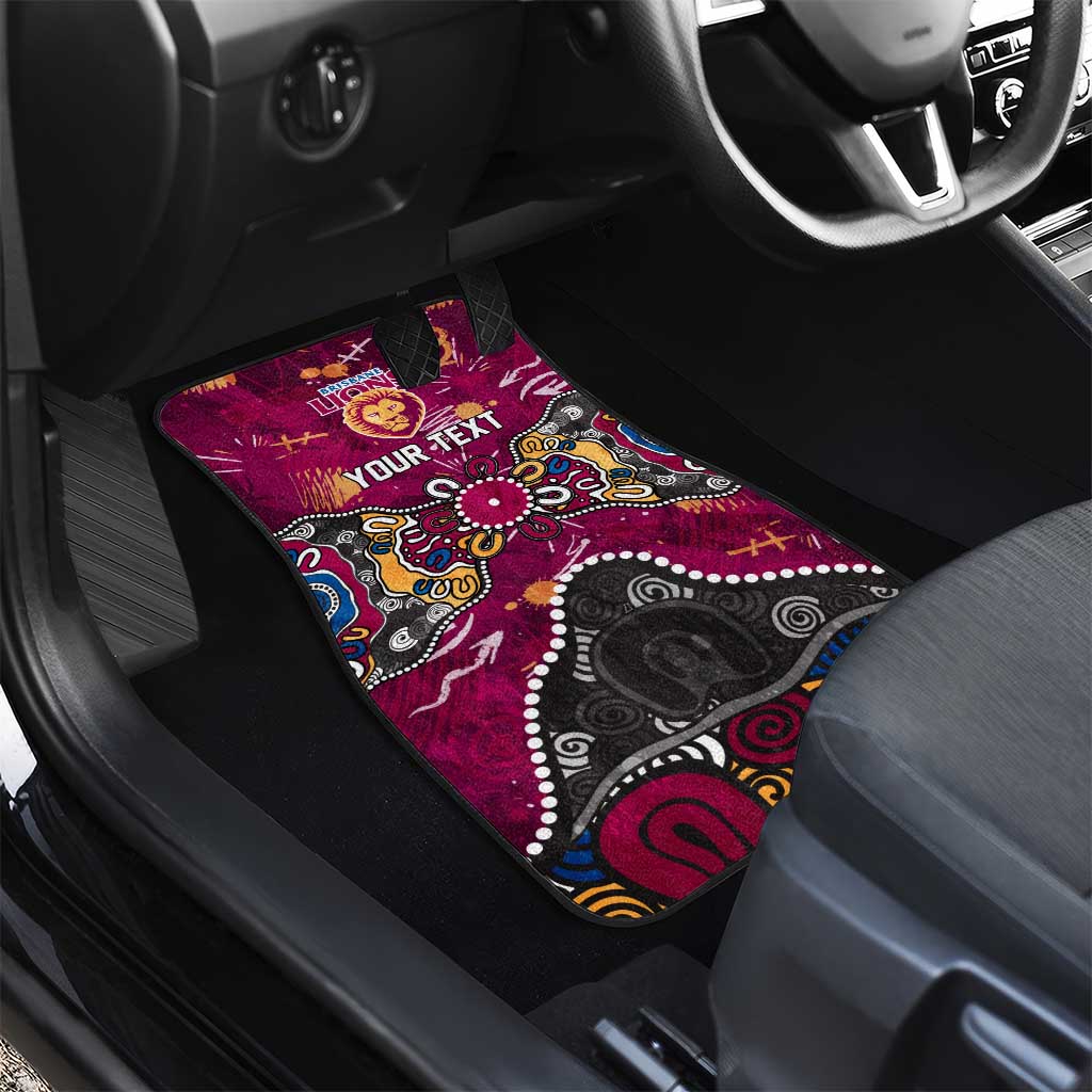 Personalized Brisbane Lions Car Mats Aboriginal Dot Painting Graffiti Style