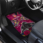 Personalized Brisbane Lions Car Mats Aboriginal Dot Painting Graffiti Style