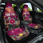 Personalized Brisbane Lions Car Seat Cover Aboriginal Dot Painting Graffiti Style