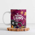 Personalized Brisbane Lions Ceramic Mug Aboriginal Dot Painting Graffiti Style