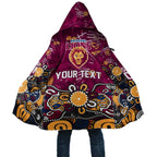 Personalized Brisbane Lions Cloak Aboriginal Dot Painting Graffiti Style