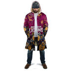 Personalized Brisbane Lions Cloak Aboriginal Dot Painting Graffiti Style
