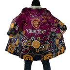 Personalized Brisbane Lions Cloak Aboriginal Dot Painting Graffiti Style
