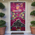 Personalized Brisbane Lions Door Cover Aboriginal Dot Painting Graffiti Style