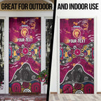 Personalized Brisbane Lions Door Cover Aboriginal Dot Painting Graffiti Style