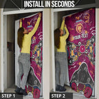 Personalized Brisbane Lions Door Cover Aboriginal Dot Painting Graffiti Style