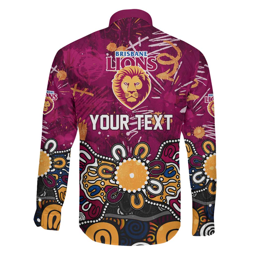 Personalized Brisbane Lions Family Matching Mermaid Dress and Hawaiian Shirt Aboriginal Dot Painting Graffiti Style