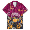 Personalized Brisbane Lions Family Matching Summer Maxi Dress and Hawaiian Shirt Aboriginal Dot Painting Graffiti Style